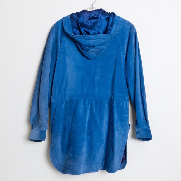 Vintage Danier Blue Suede Hooded Anorak Jacket XS - Picture 3 of 16